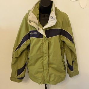 Colombia Women’s Core Interchange Jacket Double Zip and Snap Waterproof. Sz Med